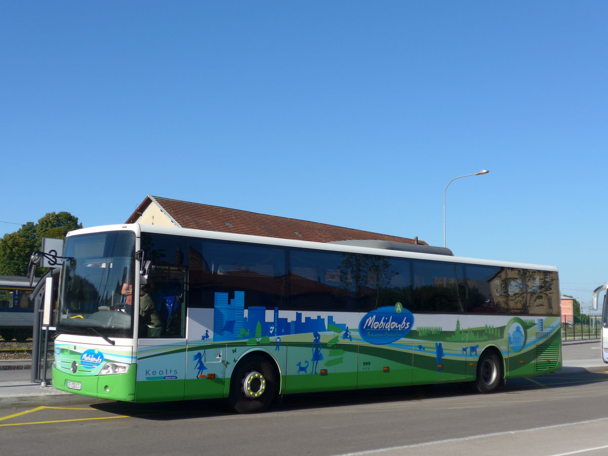 (173'545) - Keolis, Besanon - Nr. 2249/CF 250 CT - Mercedes am 1. August 2016 beim Bahnhof Pontarlier