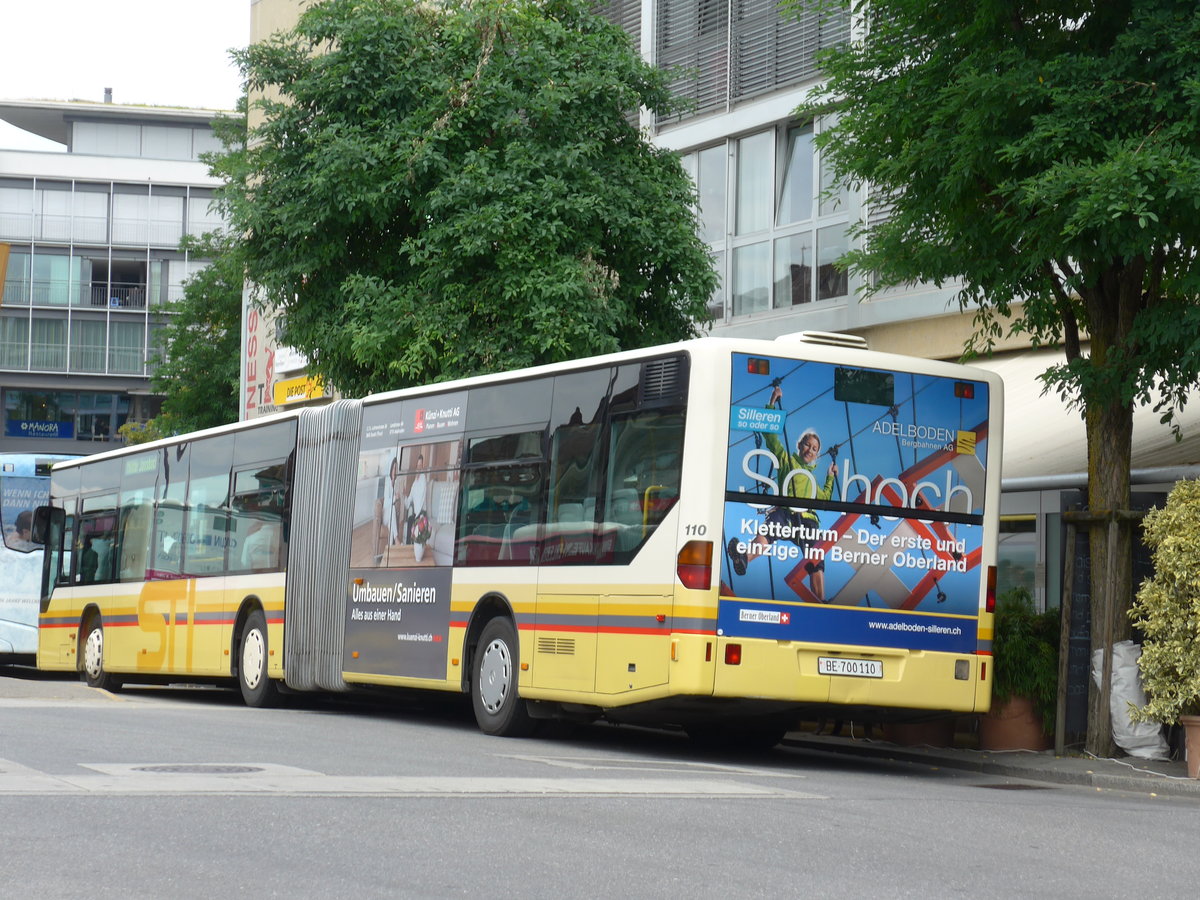 (173'627) - STI Thun - Nr. 110/BE 700'110 - Mercedes am 2. August 2016 beim Bahnhof Thun