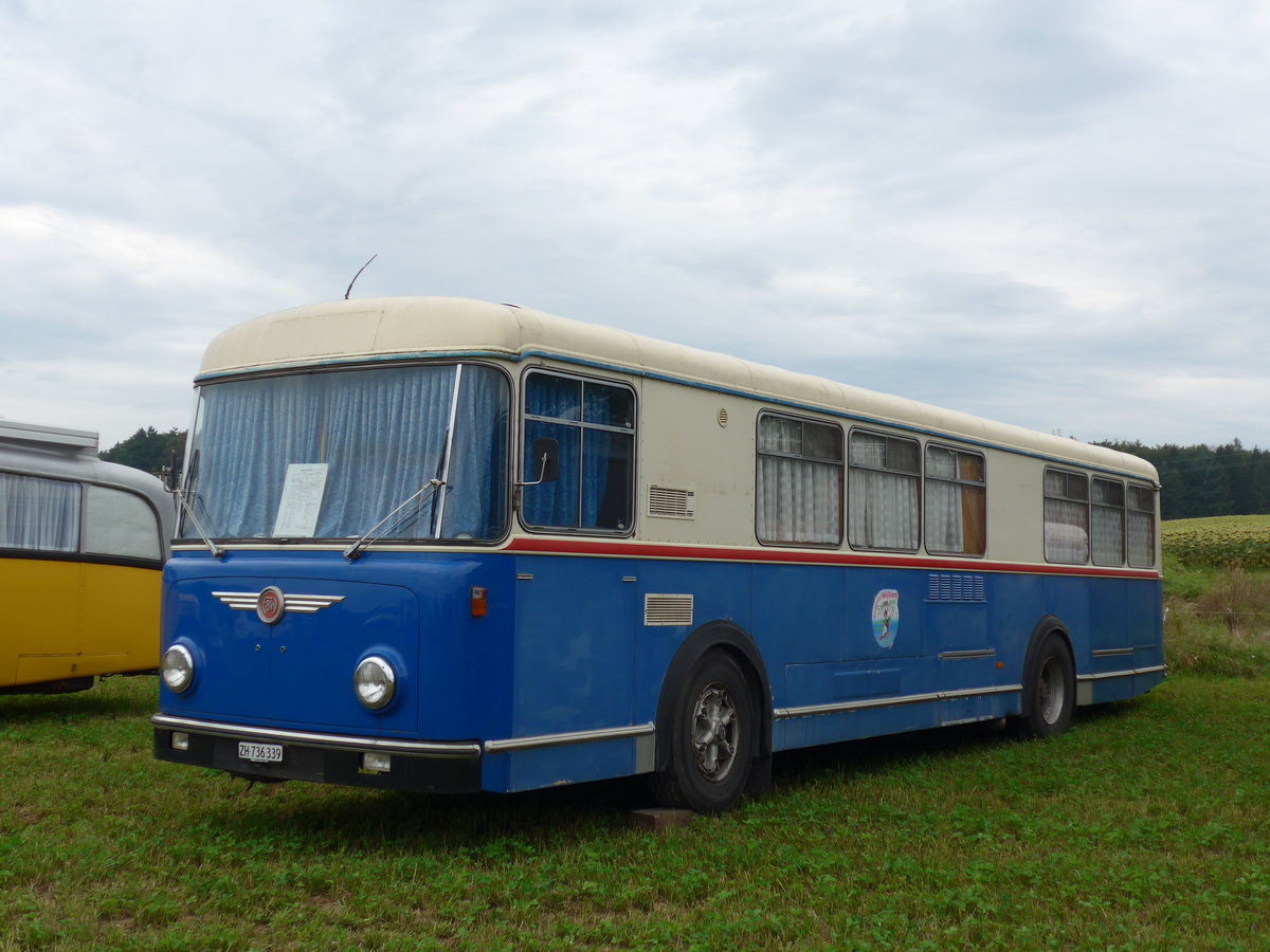 (174'001) - Aus der Schweiz: Oswald, Hausen a.A. - ZH 736'339 - FBW/Hess (ex AAGR Rothenburg Nr. 44) am 20. August 2016 in Bsingen, Bahnhof