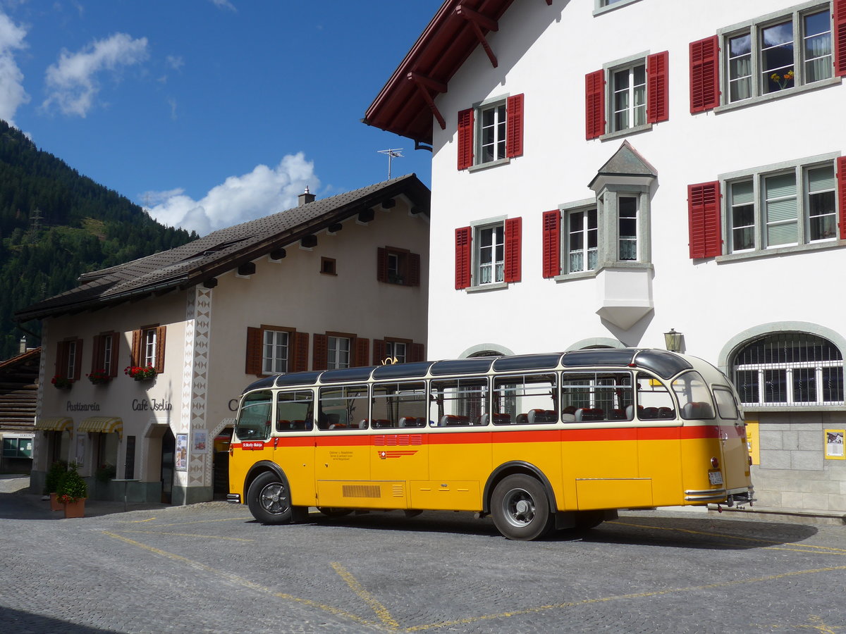 (174'238) - Tanner&Lambach, Reigoldswil - Nr. 2/BL 24'059 - FBW/R&J (ex Hunziker, Rschlikon; ex P 24'059; ex P 21'559) am 21. August 2016 in Andeer, Posta