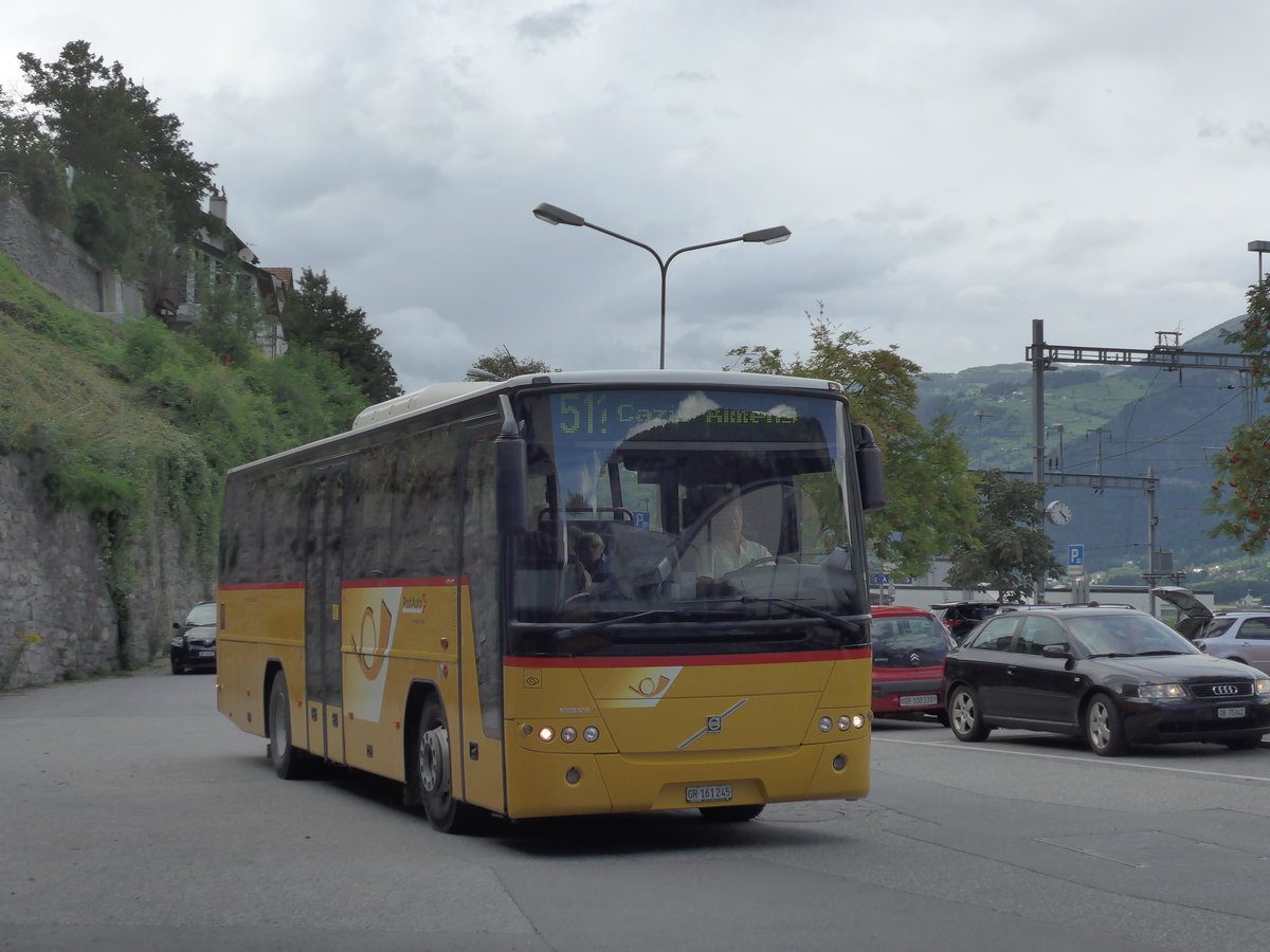 (174'262) - PostAuto Graubnden - GR 161'245 - Volvo am 21. August 2016 in Thusis, Postautostation