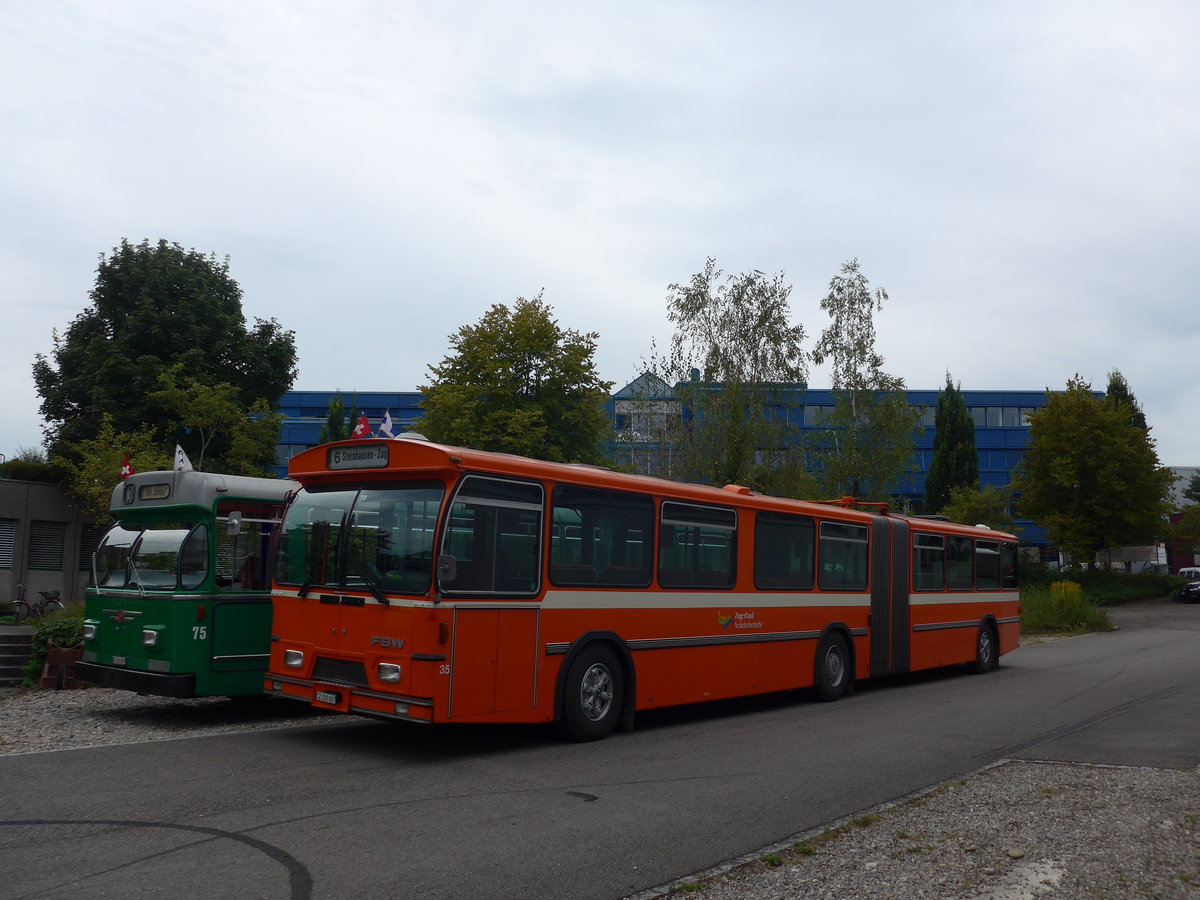 (174'481) - ZVB Zug (RWB) - Nr. 35/SZ 200'067 - FBW/Hess am 4. September 2016 in Aarberg, Halle TVB