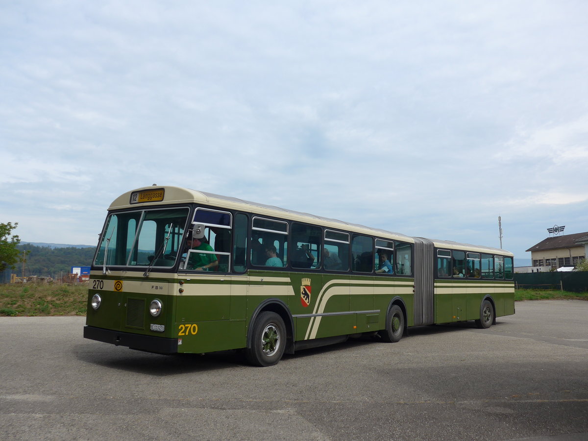 (174'502) - SVB Bern (TVB) - Nr. 270/BE 113'270 - FBW/SWS-Gangloff am 4. September 2016 in Finsterhennen, Landi