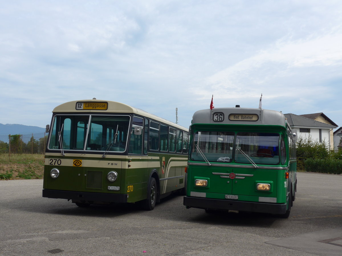 (174'508) - BVB Basel (RWB) - Nr. 75/BE 530'697 - FBW/FHS am 4. September 2016 in Finsterhennen, Landi