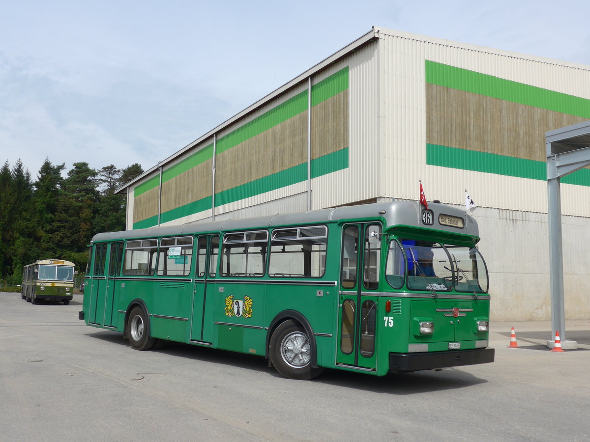 (174'519) - BVB Basel (RWB) - Nr. 75/BE 530'697 - FBW/FHS am 4. September 2016 in Aarberg, Halle TVB