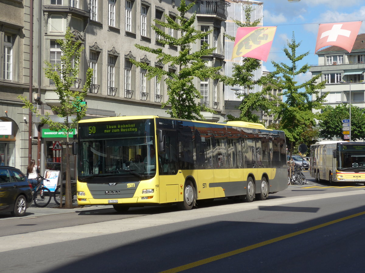 (174'656) - STI Thun - Nr. 158/BE 752'158 - MAN am 6. September 2016 in Thun, Bahnhofstrasse