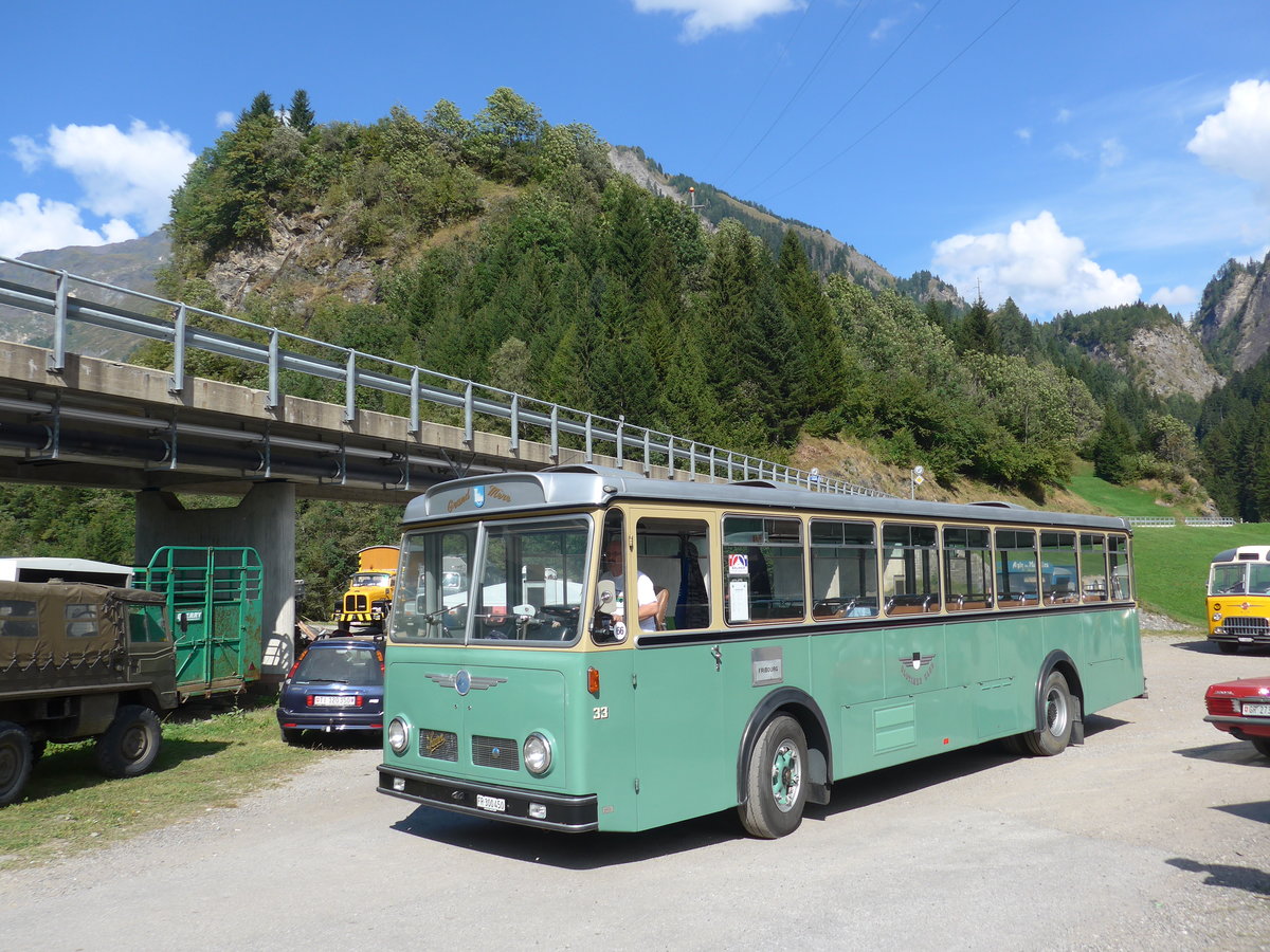 (174'786) - Oldtimer Club 33, Tafers - Nr. 33/FR 300'450 - Saurer/Hess (ex GFM Fribourg Nr. 33) am 10. September 2016 in Campo, Saurertreffen