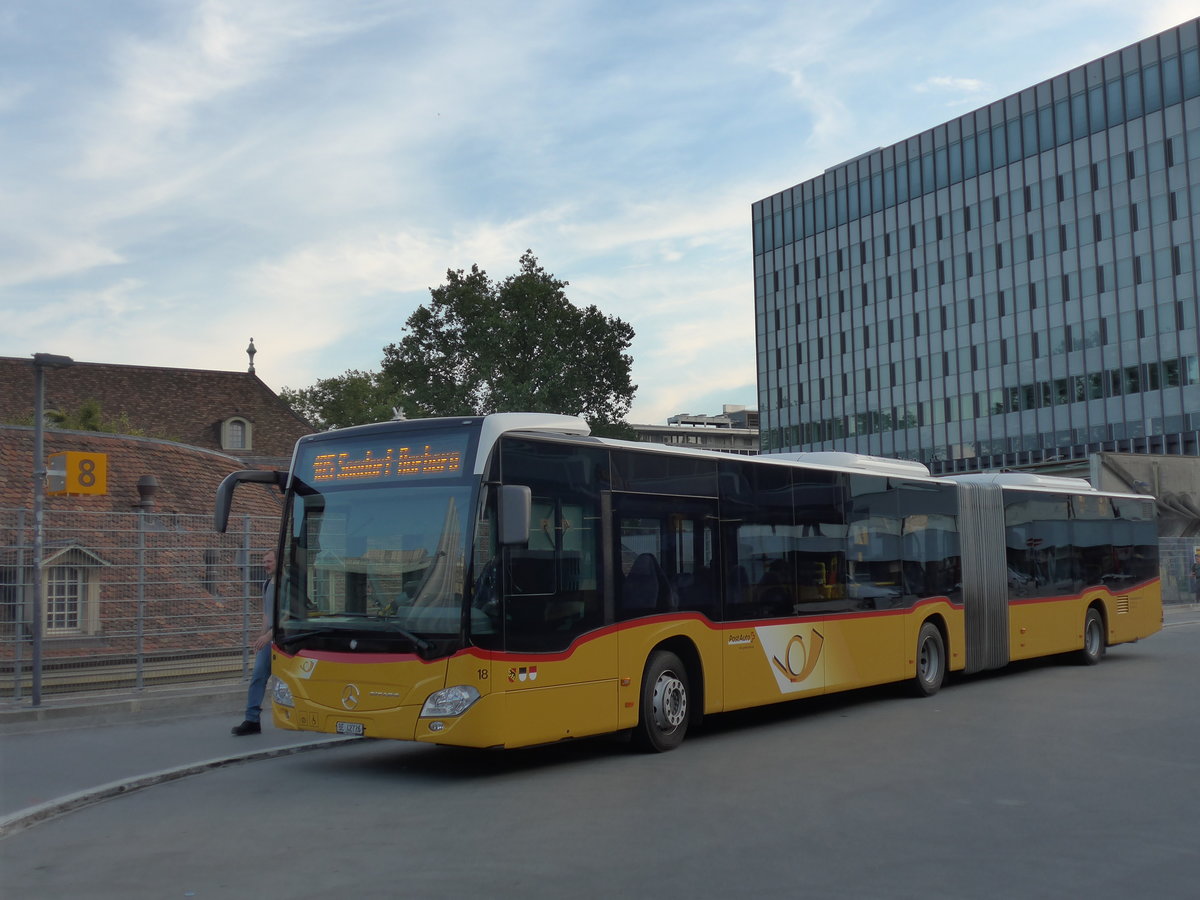 (174'921) - Steiner, Ortschwaben - Nr. 18/BE 42'726 - Mercedes am 11. September 2016 in Bern, Postautostation