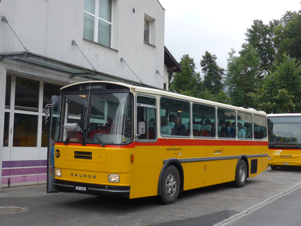 (174'948) - Mark, Andeer - GR 1866 - Saurer/R&J (ex PostAuto Graubnden; ex P 24'350) am 18. September 2016 in Andeer, Garage