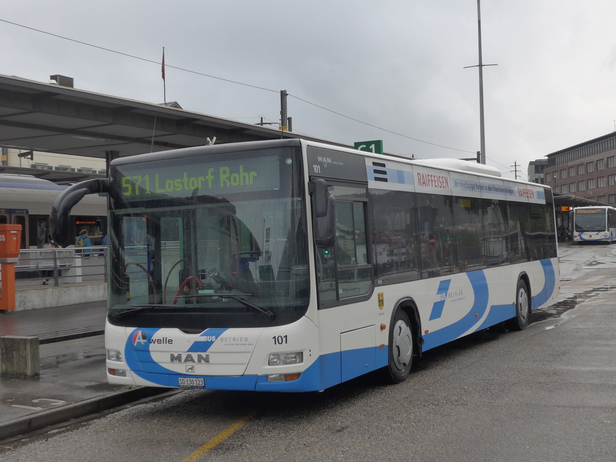 (175'295) - BOGG Wangen b.O. - Nr. 101/SO 130'123 - MAN am 2. Oktober 2016 beim Bahnhof Olten