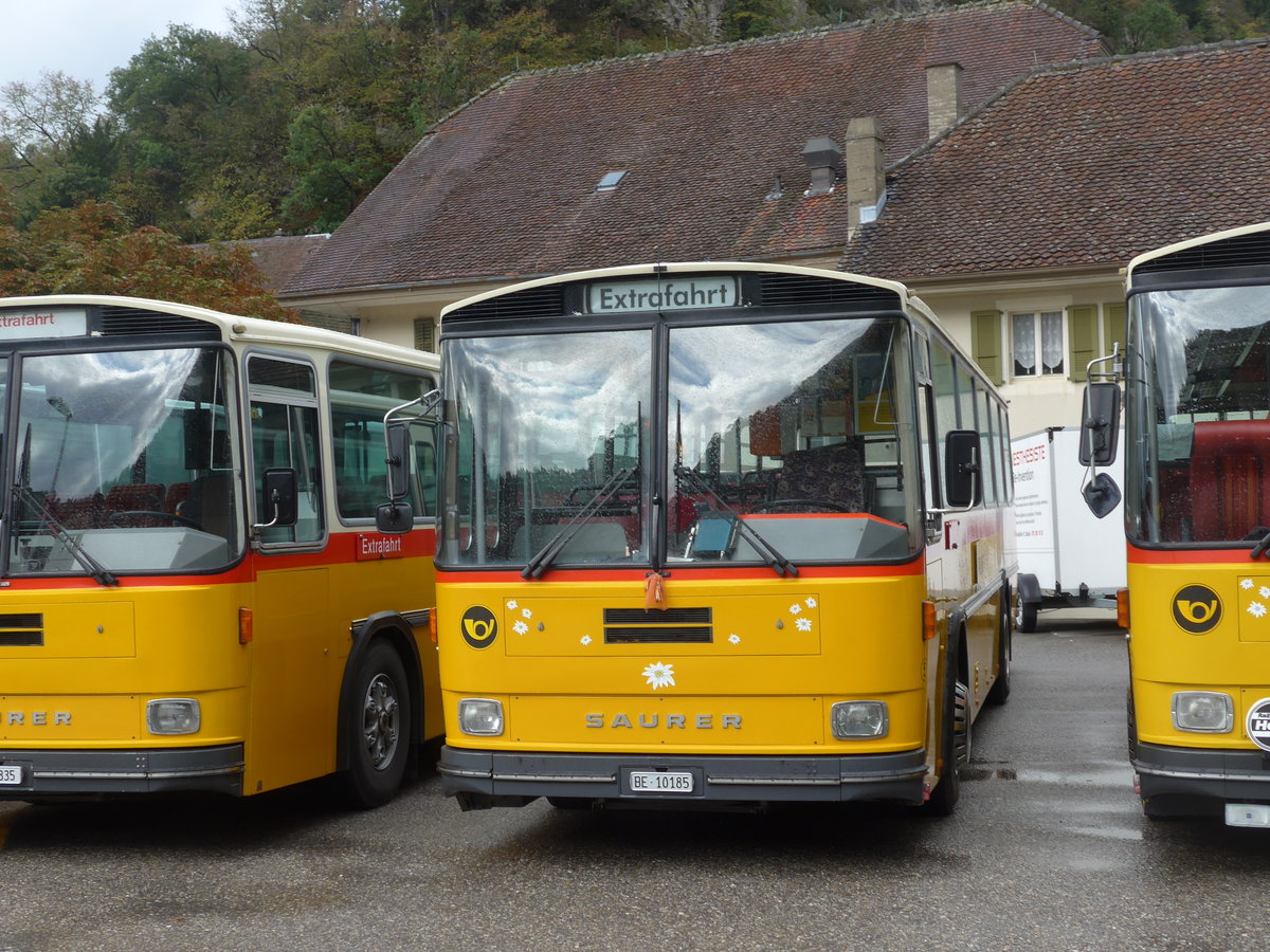 (175'321) - Wthrich, Ursenbach - Nr. 5/BE 10'185 - Saurer/Tscher (ex Schrch, Gutenburg Nr. 5; ex Engeloch, Riggisberg Nr. 5; ex P 25'668) am 2. Oktober 2016 in Oensingen, Bad Klus