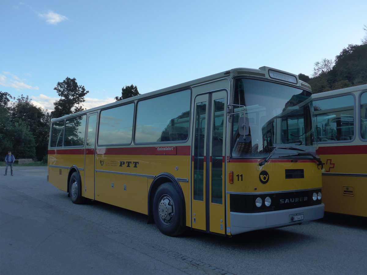 (175'414) - Aebi, Koppigen - Nr. 11/BE 144'361 - Saurer/Lauber (ex Leuenberger, Kirchberg; ex Niederer, Filzbach Nr. 11) am 2. Oktober 2016 in Oensingen, Bad Klus