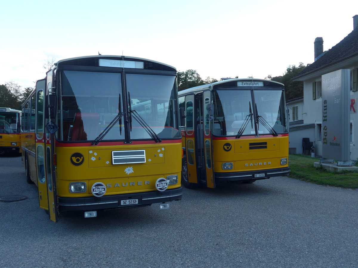 (175'416) - Fssler, Unteriberg - Nr. 6/SZ 5232 - Saurer/R&J (ex Schrch, Gutenburg Nr. 6; ex P 24'358) am 2. Oktober 2016 in Oensingen, Bad Klus