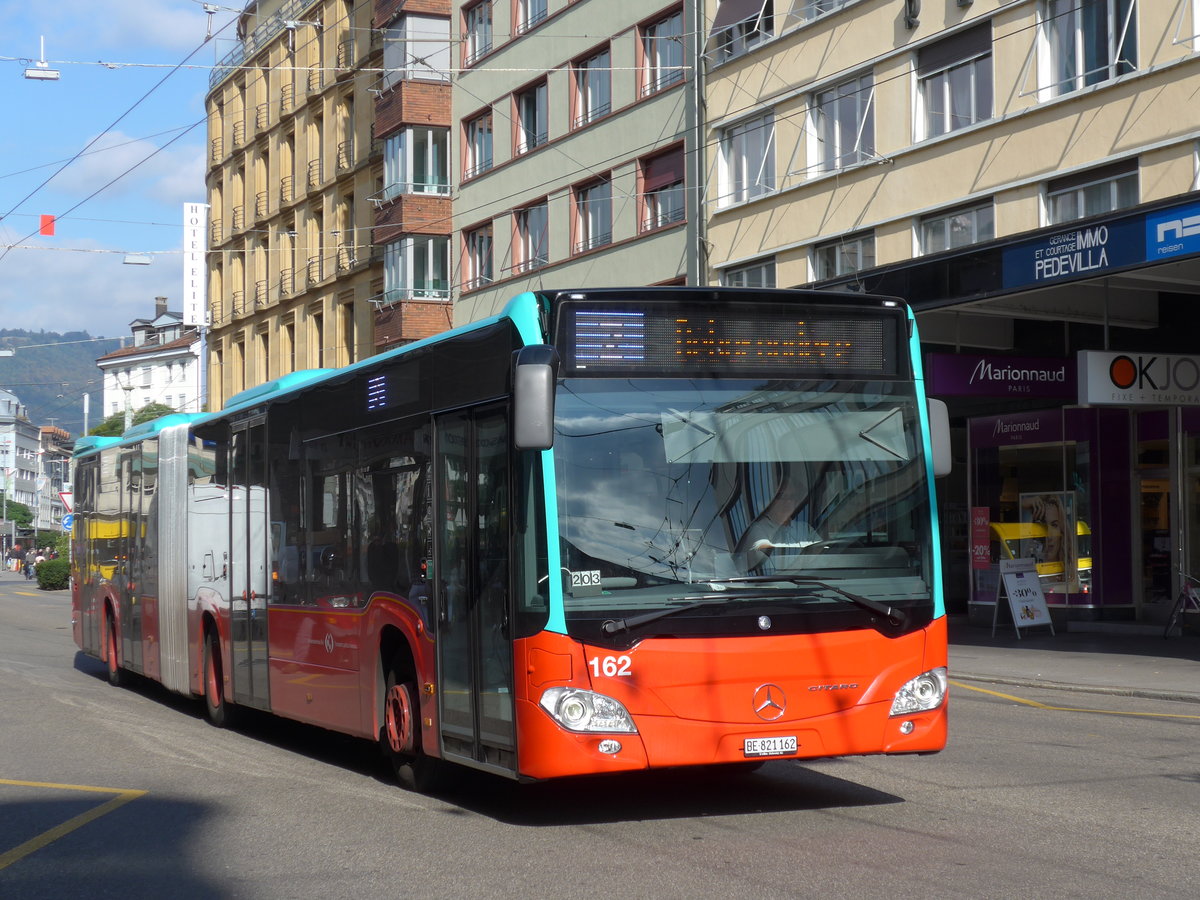 (175'532) - VB Biel - Nr. 162/BE 821'162 - Mercedes am 7. Oktober 2016 beim Bahnhof Biel