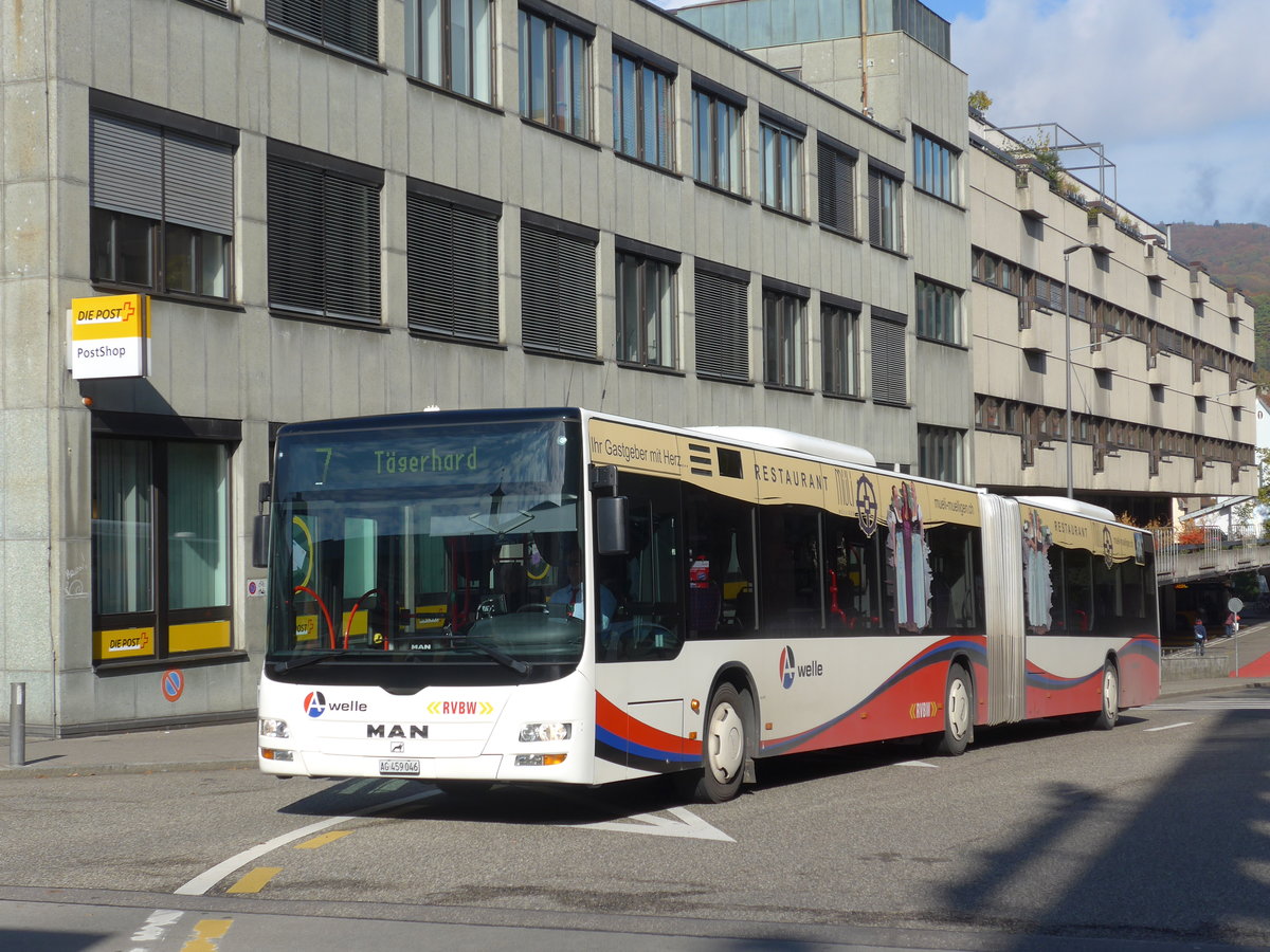 (176'241) - Twerenbold, Baden - Nr. 306/AG 459'046 - MAN am 22. Oktober 2016 beim Bahnhof Baden