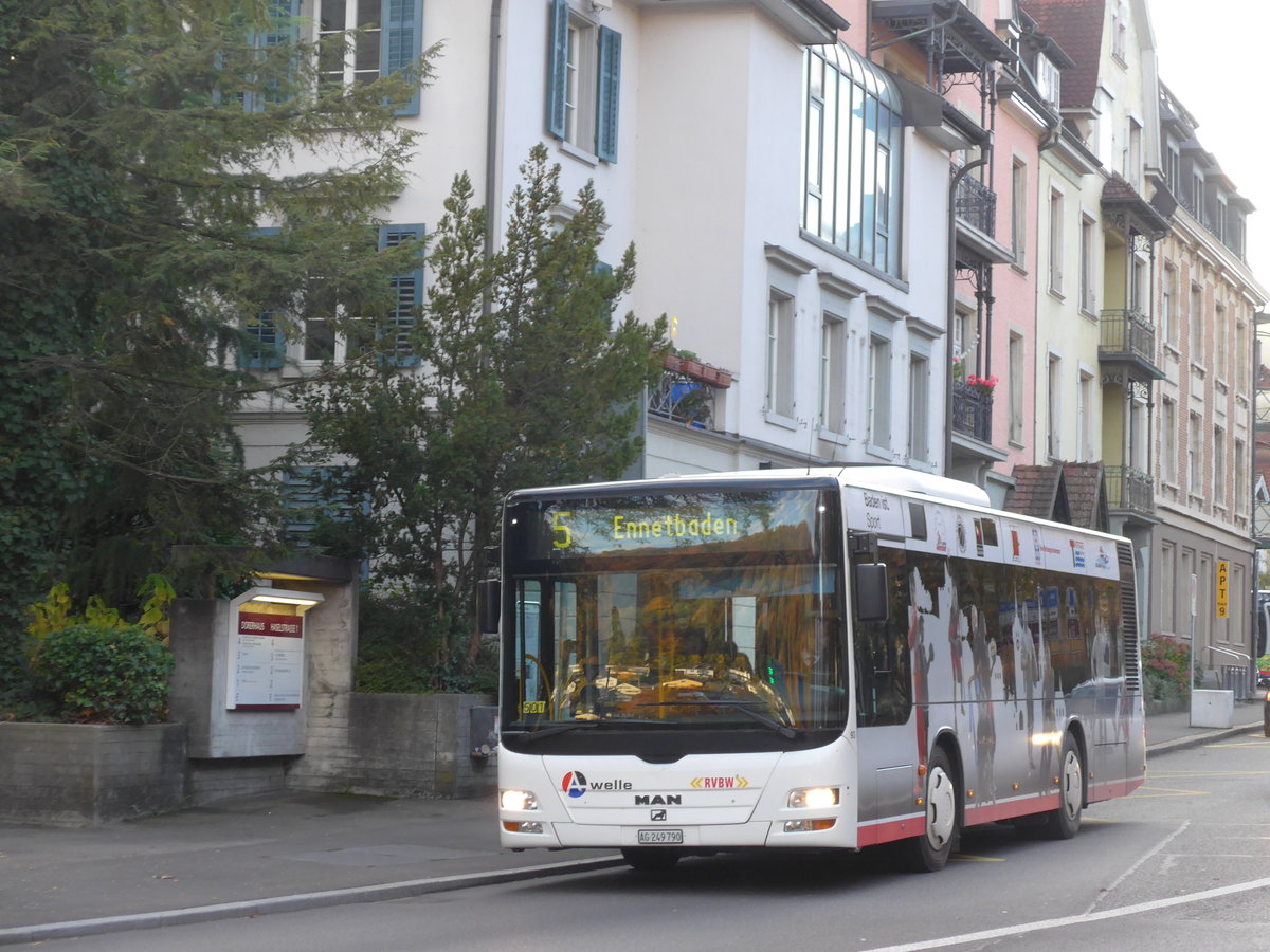 (176'260) - RVBW Wettingen - Nr. 93/AG 249'790 - MAN am 22. Oktober 2016 in Baden, Grand Casino