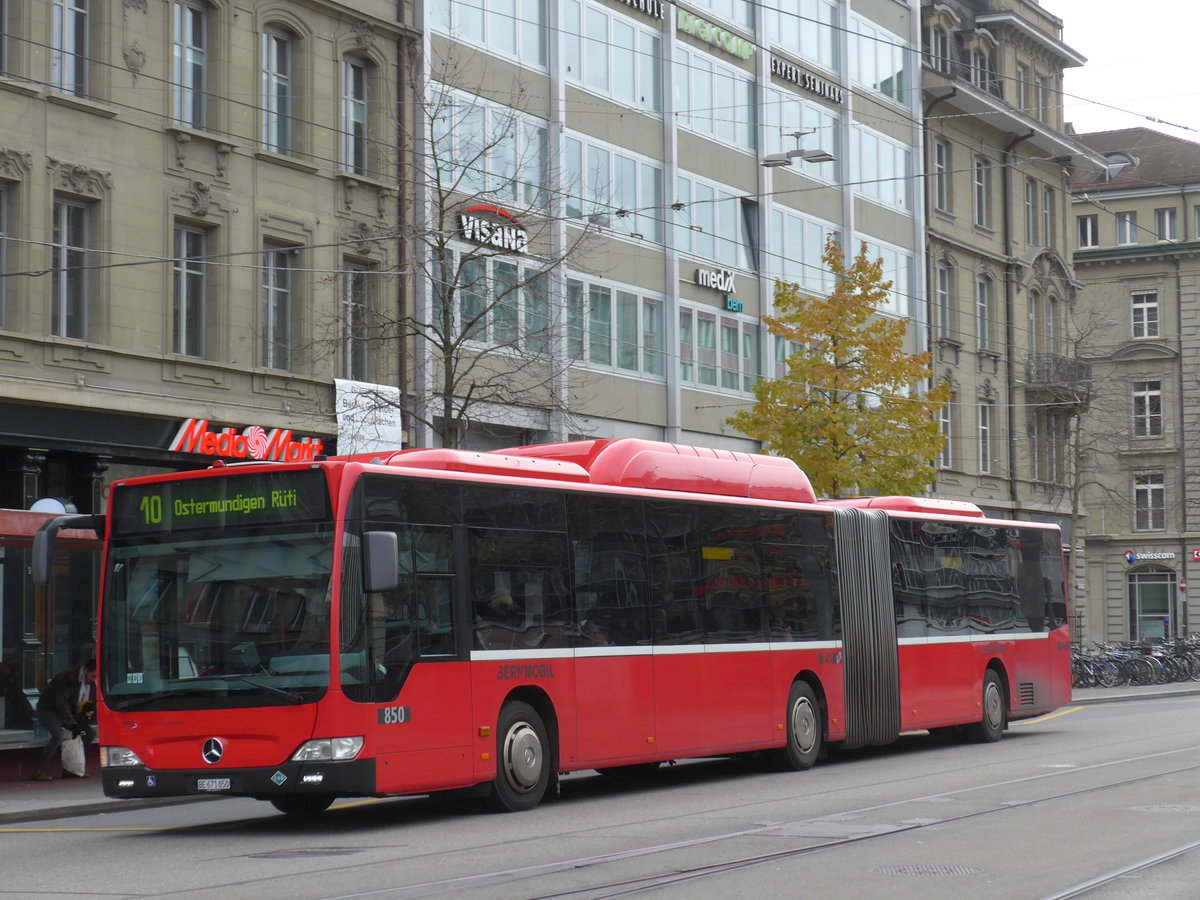 (176'667) - Bernmobil, Bern - Nr. 850/BE 671'850 - Mercedes am 13. November 2016 beim Bahnhof Bern