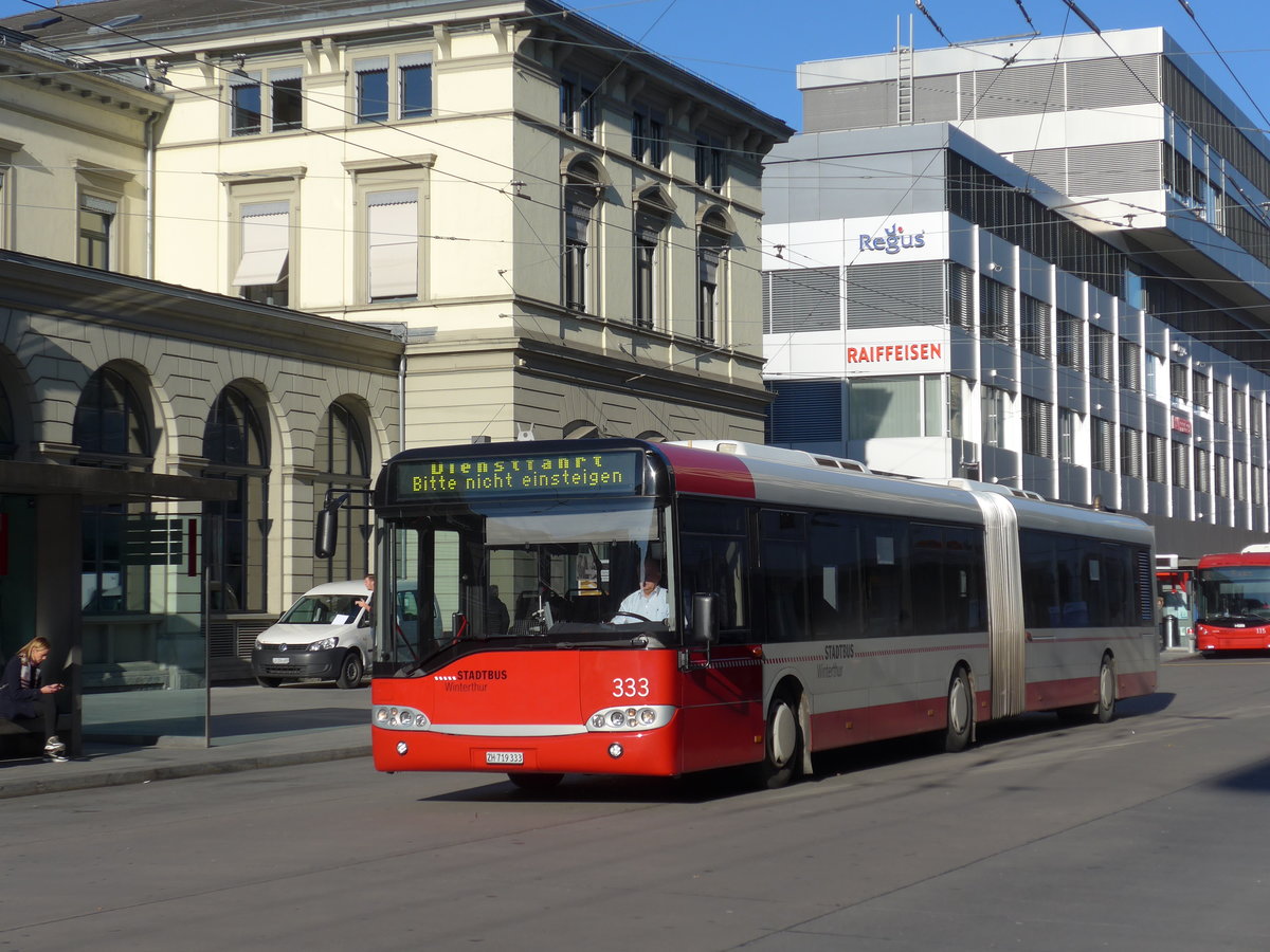 (176'790) - SW Winterthur - Nr. 333/ZH 719'333 - Solaris am 28. November 2016 beim Hauptbahnhof Winterthur