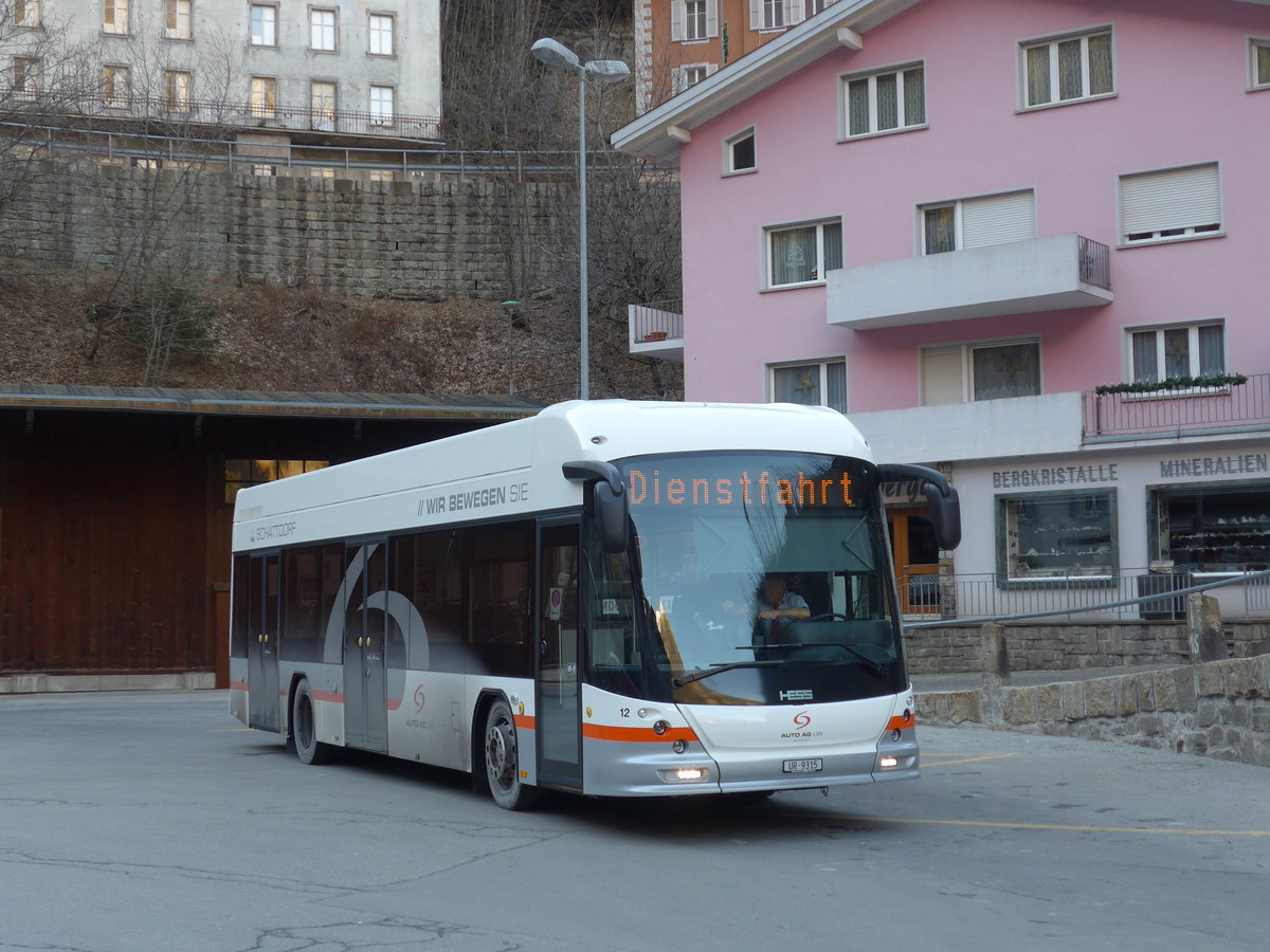 (177'120) - AAGU Altdorf - Nr. 12/UR 9315 - Hess am 10. Dezember 2016 beim Bahnhof Gschenen