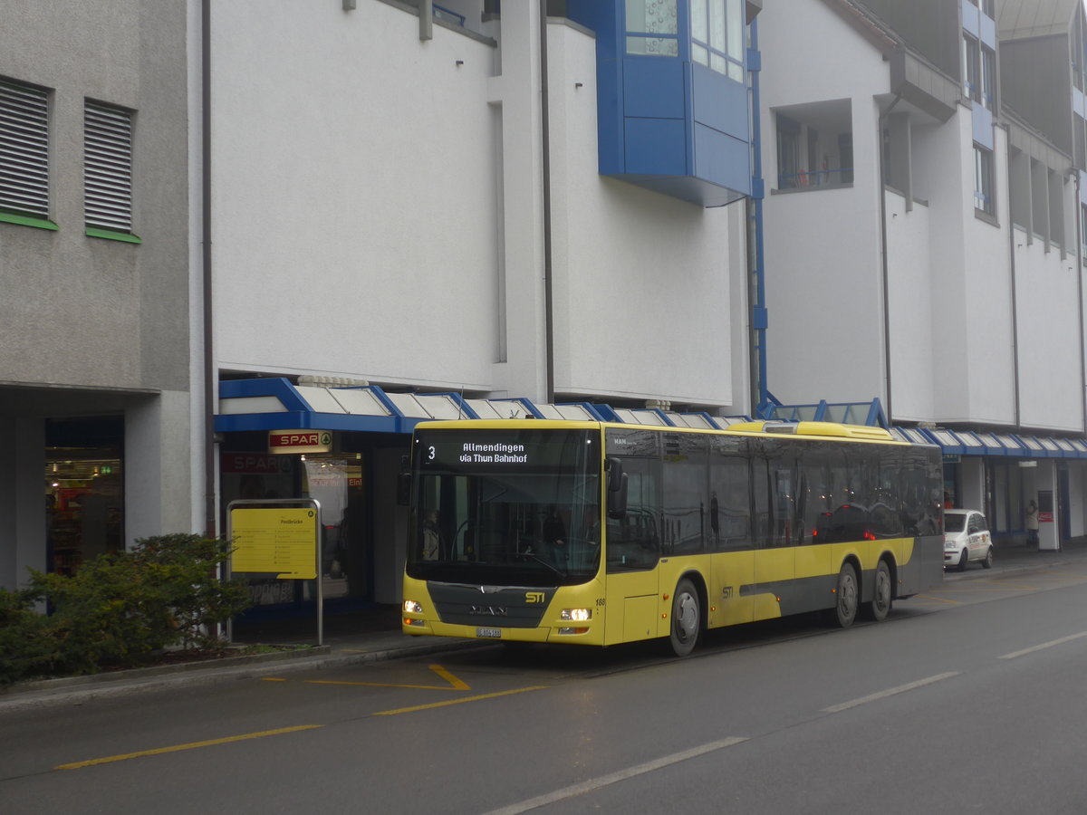 (177'219) - STI Thun - Nr. 188/BE 804'188 - MAN am 16. Dezember 2016 in Thun, Postbrcke