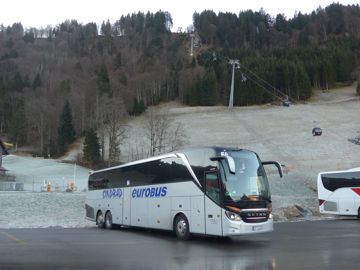 (177'431) - Aus Polen: Sindbad, Opole - Nr. 64/OP 3264G - Setra am 30. Dezember 2016 in Engelberg, Titlisbahnen