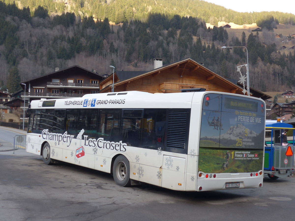 (177'564) - TPC Aigle - Nr. 16/VS 353'284 - Solaris (ex ATE Bus, Effretikon Nr. 45) am 2. Januar 2017 beim Bahnhof Champry