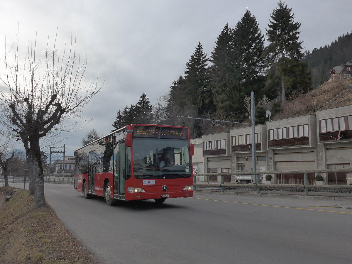 (177'593) - Leysin-Excursions, Leysin - VD 398'538 - Mercedes (ex Imfeld, D-Landstuhl) am 2. Januar 2017 beim Bahnhof Leysin-Feydey