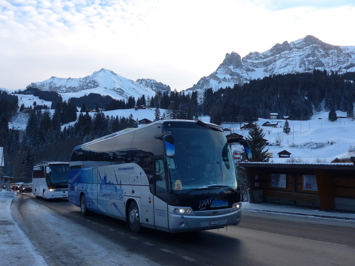 (177'676) - Taxi Romontois, Romont - FR 152'036 - MAN/Beulas am 7. Januar 2017 in Adelboden, Oey