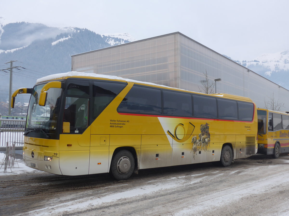 (177'925) - Tschannen, Zofingen - Nr. 19/AG 15'058 - Mercedes am 8. Januar 2017 beim Bahnhof Frutigen