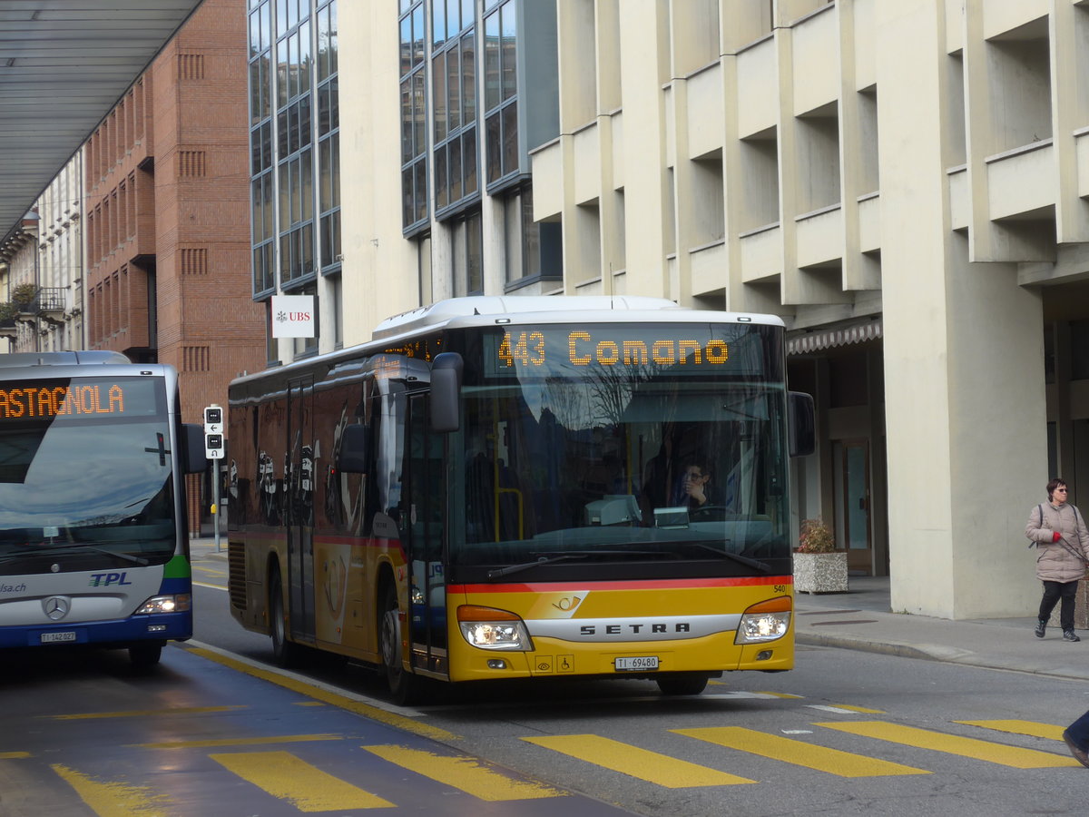 (178'301) - AutoPostale Ticino - Nr. 540/TI 69'480 - Setra am 7. Februar 2017 in Lugano, Centro