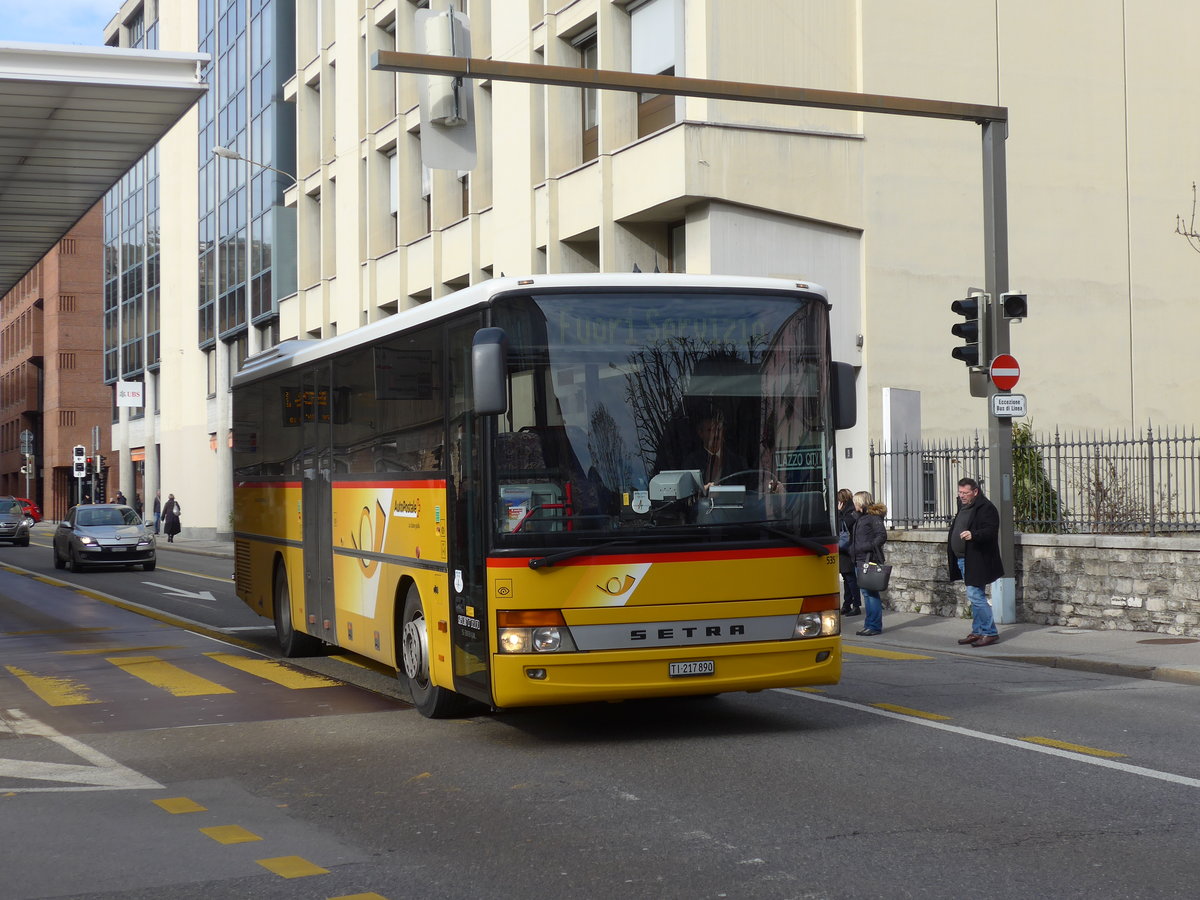 (178'336) - AutoPostale Ticino - Nr. 535/TI 217'890 - Setra (ex Marchetti, Airolo Nr. 3) am 7. Februar 2017 in Lugano, Centro