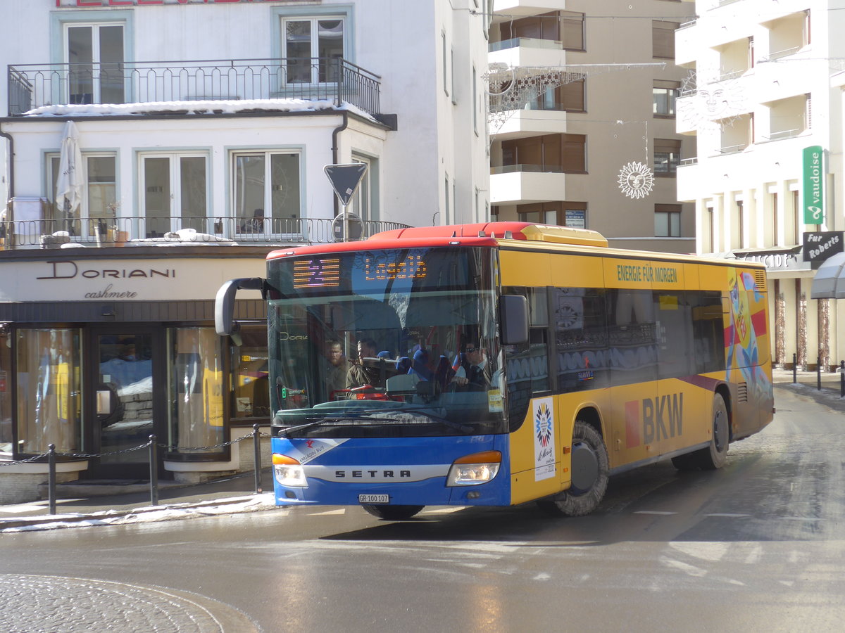 (178'587) - SBC Chur - Nr. 107/GR 100'107 - Setra am 18. Februar 2017 in St. Moritz, Hotel Schweizerhof