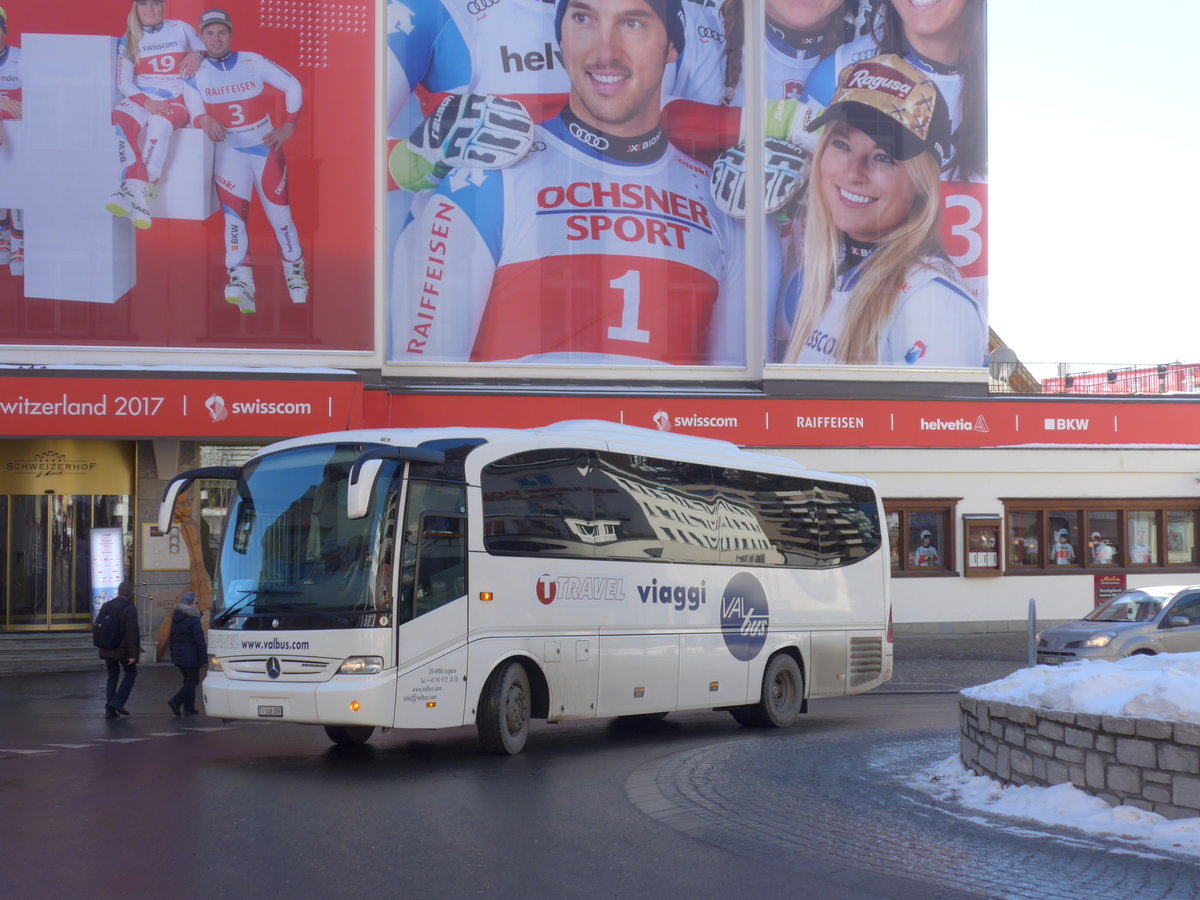 (178'595) - Valbus, Lugano - TI 146'389 - Mercedes am 18. Februar 2017 in St. Moritz, Hotel Schweizerhof