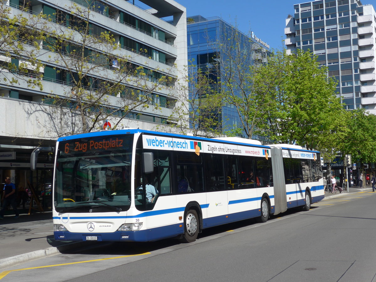 (179'480) - ZVB Zug - Nr. 30/ZG 88'030 - Mercedes am 10. April 2017 in Zug, Metalli