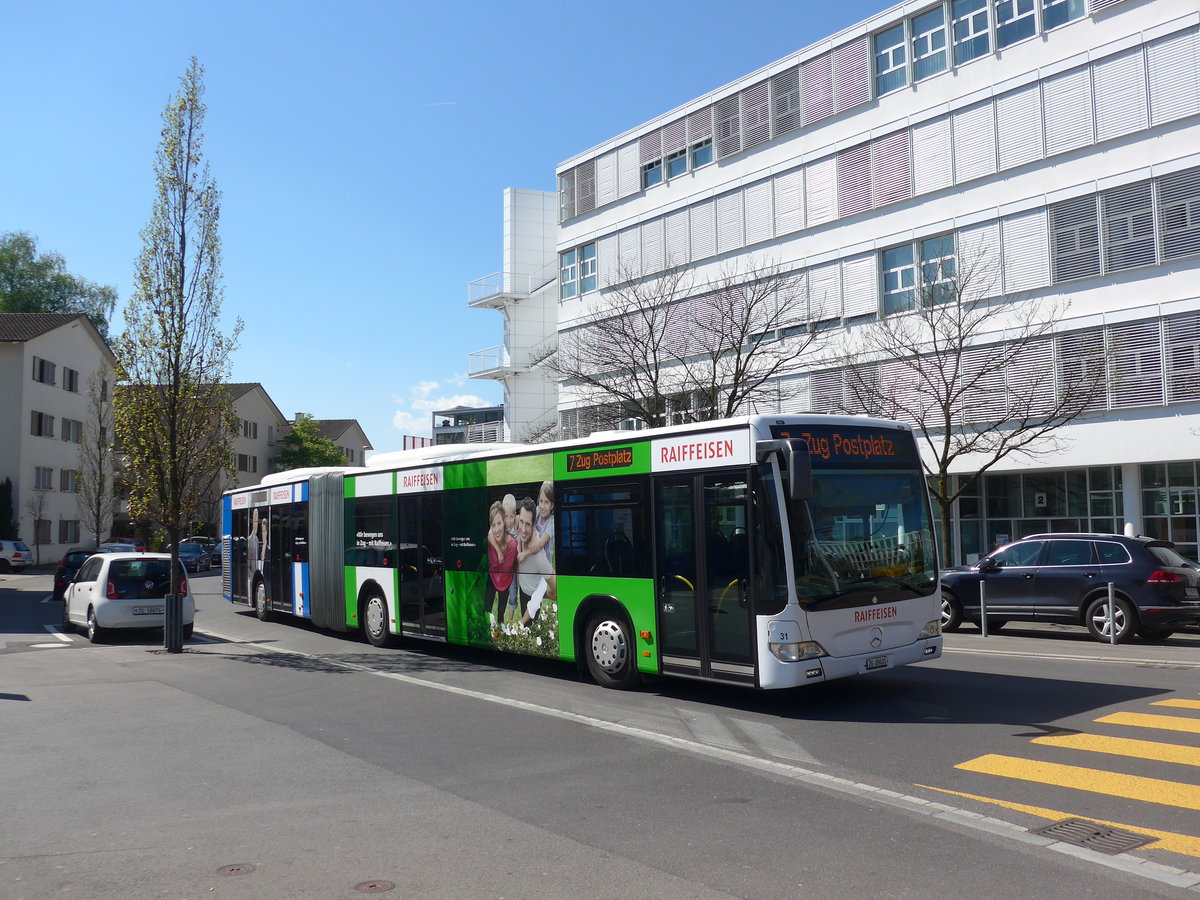 (179'492) - ZVB Zug - Nr. 31/ZG 88'031 - Mercedes am 10. April 2017 in Zug, Dammstrasse