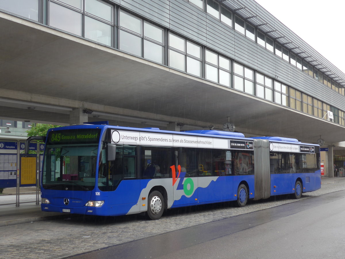 (179'631) - VZO Grningen - Nr. 106/ZH 745'106 - Mercedes am 16. April 2017 beim Bahnhof Uster