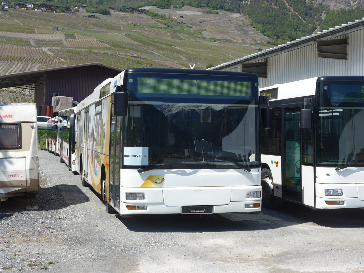 (179'945) - Buchard, Leytron - Nr. 91 - MAN (ex AAGL Liestal Nr. 74; ex AAGL Liestal Nr. 66) am 30. April 2017 in Leytron, Garage