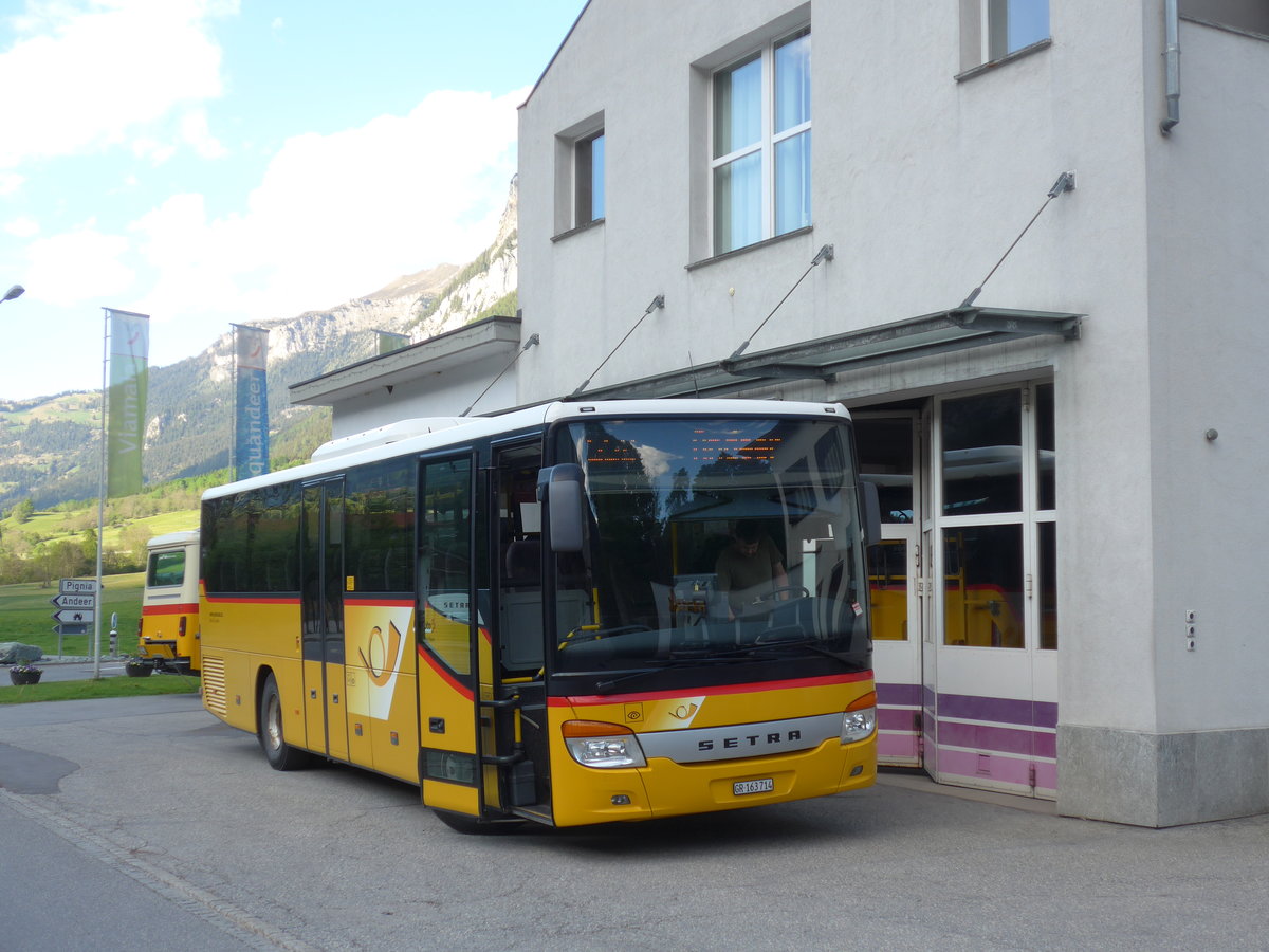 (180'427) - Mark, Andeer - GR 163'714 - Setra (ex GR 8809) am 22. Mai 2017 in Andeer, Garage