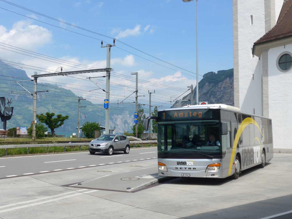 (180'713) - AAGU Altdorf - Nr. 57/UR 9347 - Setra am 24. Mai 2017 in Flelen, Hauptplatz