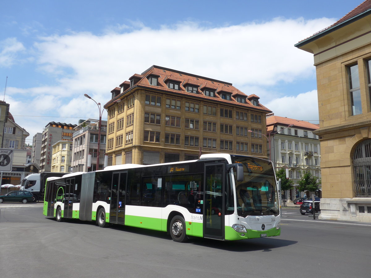 (181'079) - transN, La Chaux-de-Fonds - Nr. 364/NE 145'364 - Mercedes am 12. Juni 2017 beim Bahnhof La Chaux-de-Fonds