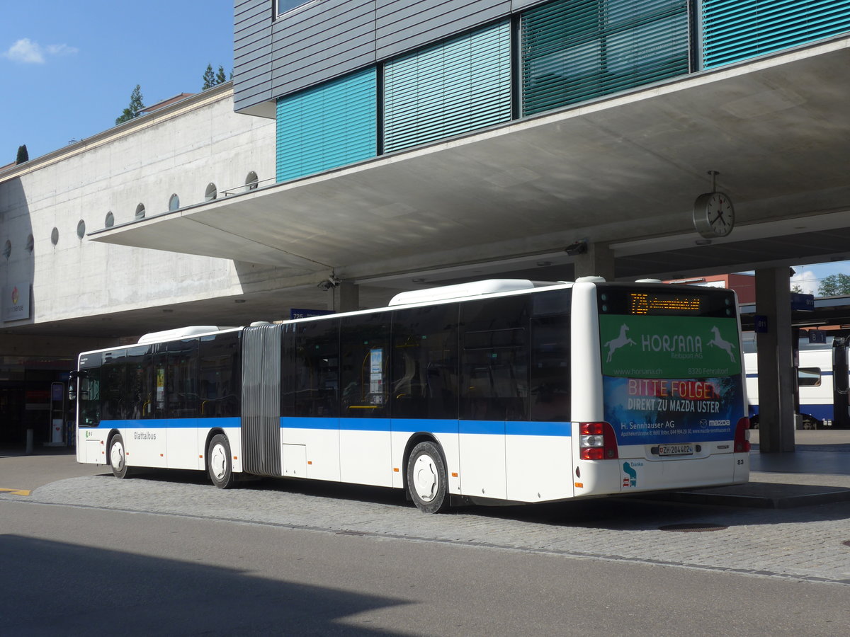 (181'134) - Ryffel, Volketswil - Nr. 83/ZH 204'402 - MAN am 15. Juni 2017 beim Bahnhof Uster