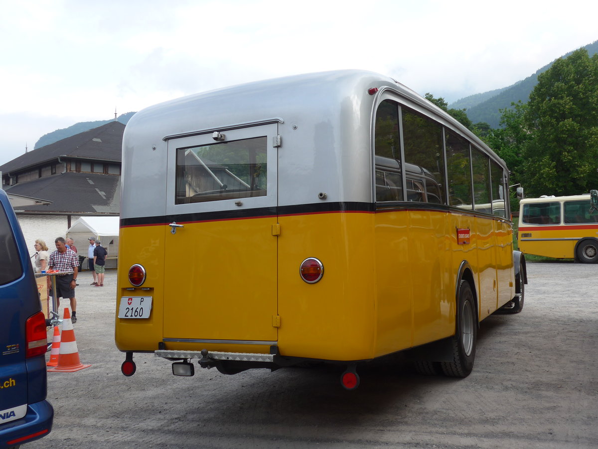 (181'294) - Riviera Carburant Lavage, St-Lgier -  P 2160  - Saurer/Saurer (ex Oldtimer Club Saurer, Arbon; ex AVG Grindelwald; ex P 23'106) am 24. Juni 2017 in Aigle, Saurertreffen