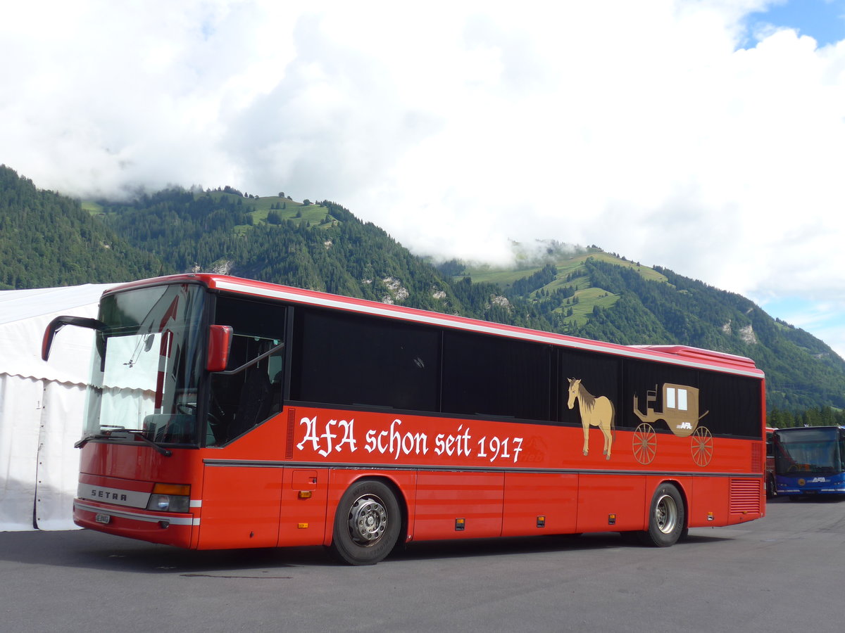 (181'624) - AFA Adelboden - Nr. 20/BE 3044 U - Setra (ex Nr. 6) am 1. Juli 2017 in Frutigen, Garage