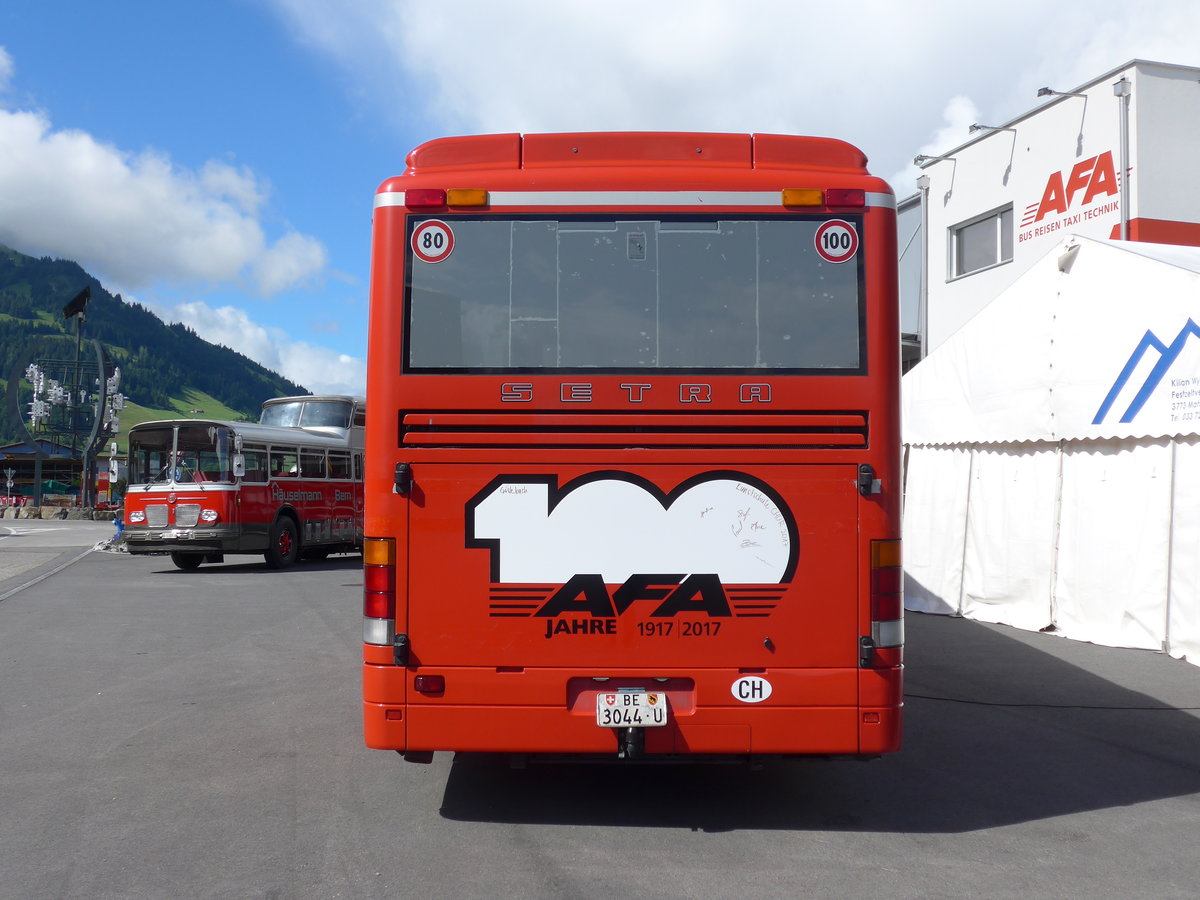 (181'644) - AFA Adelboden - Nr. 20/BE 3044 U - Setra (ex Nr. 6) am 1. Juli 2017 in Frutigen, Garage