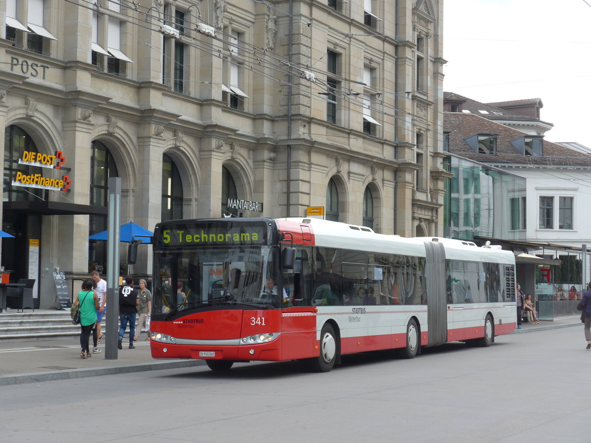 (182'018) - SW Winterthur - Nr. 341/ZH 745'341 - Solaris am 10. Juli 2017 beim Hauptbahnhof Winterthur