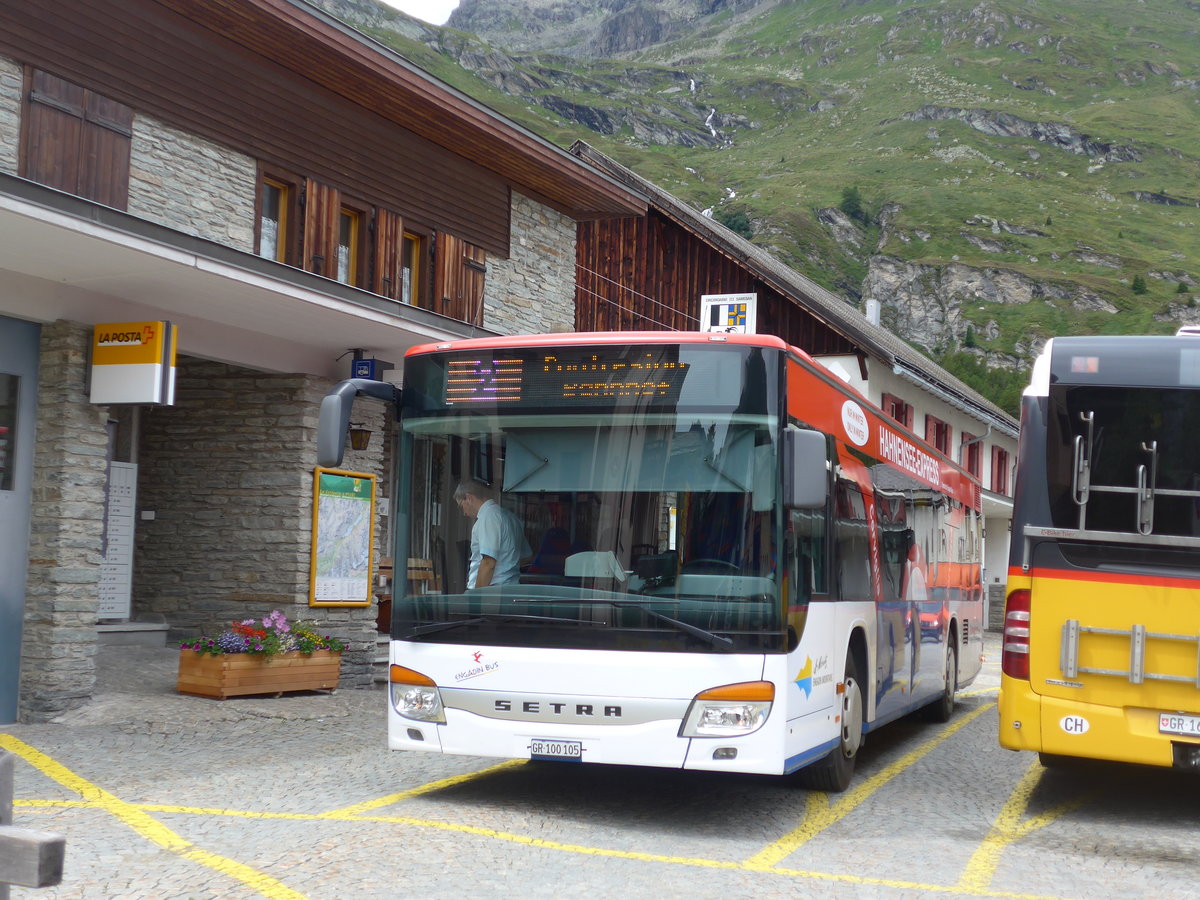 (182'286) - SBC Chur - Nr. 105/GR 100'105 - Setra am 24. Juli 2017 in Maloja, Post