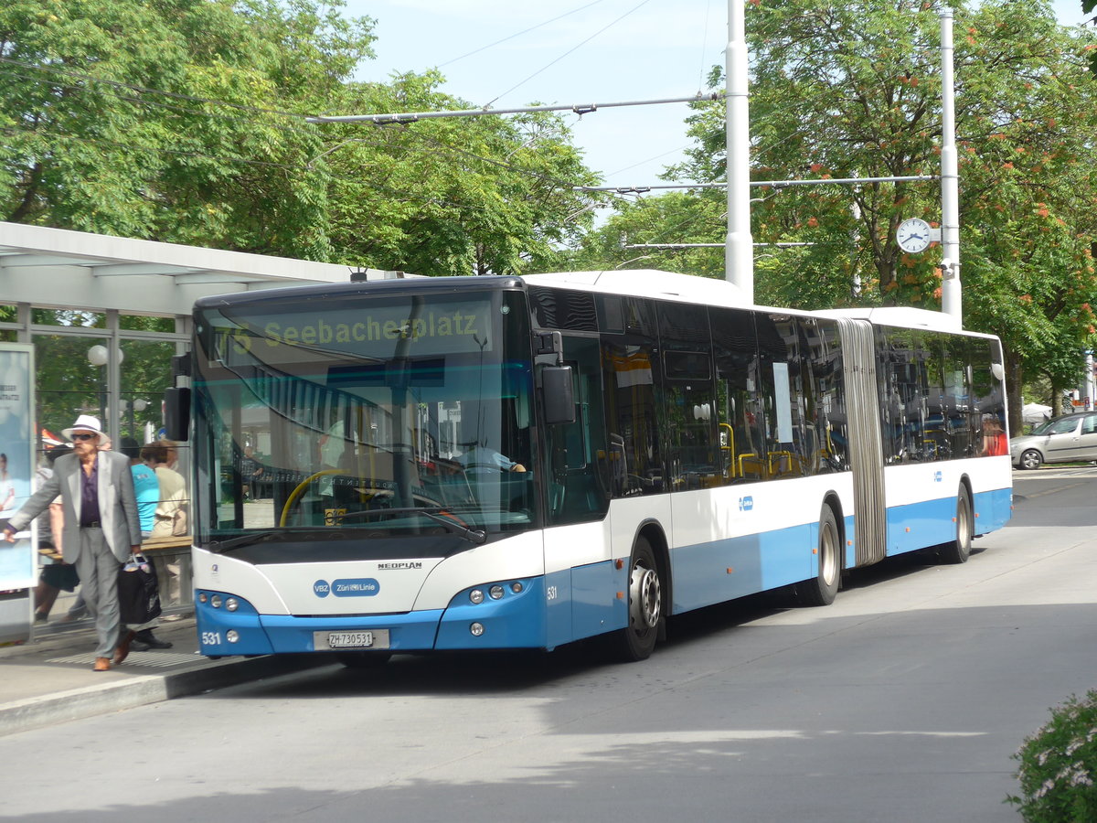 (182'665) - VBZ Zrich - Nr. 531/ZH 730'531 - Neoplan am 3. August 2017 in Zrich, Schwamendingerplatz