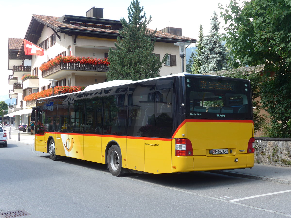 (182'782) - PostAuto Graubnden - GR 168'856 - MAN am 5. August 2017 in Klosters, Vereinapark