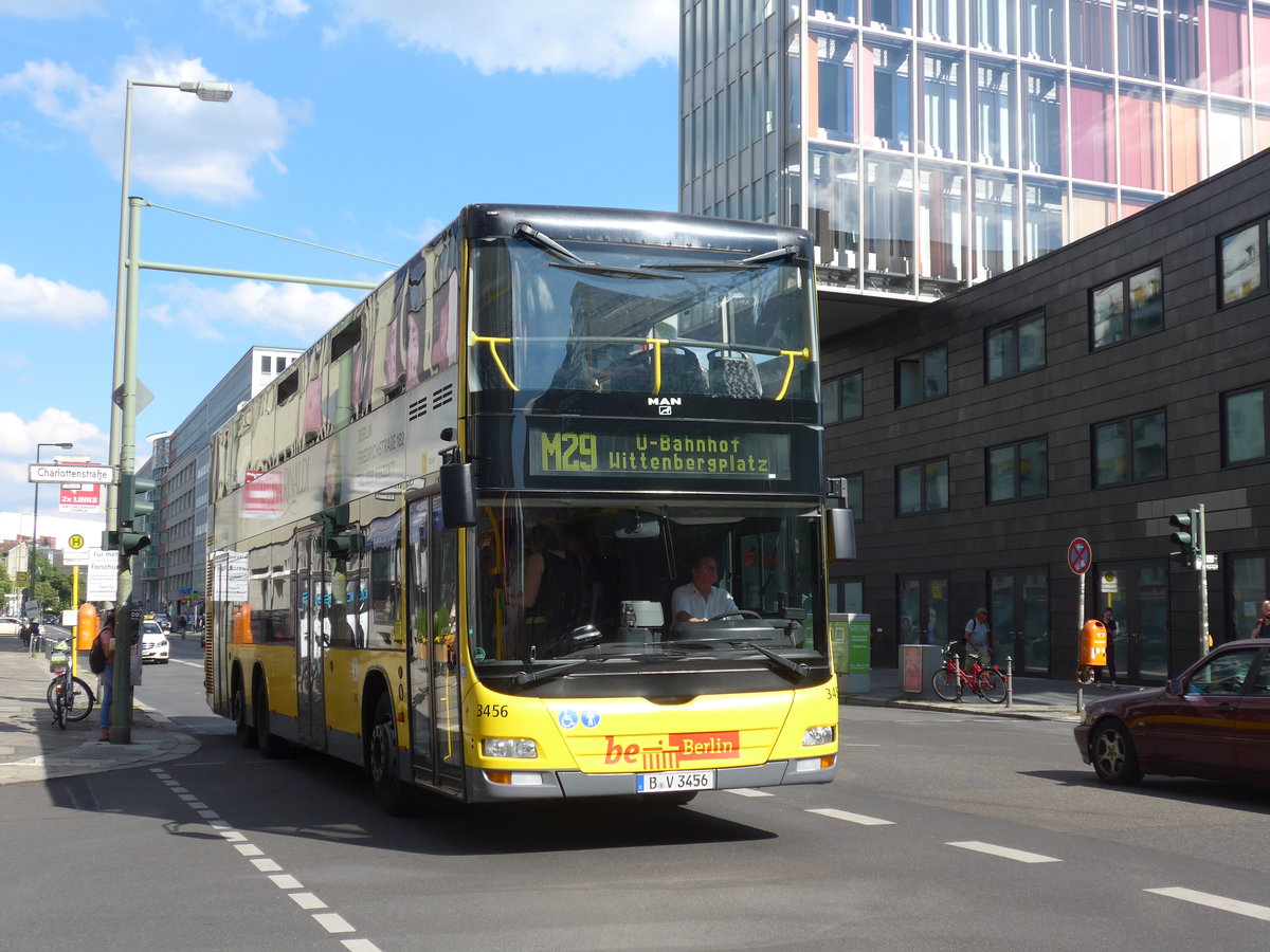 (183'205) - BVG Berlin - Nr. 3456/B-V 3456 - MAN am 9. August 2017 in Berlin, Charlottenstrasse