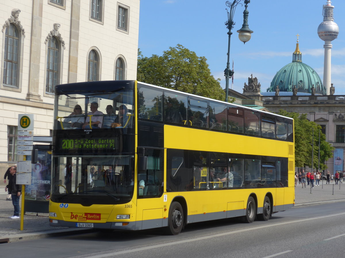 (183'337) - BVG Berlin - Nr. 3365/B-V 3365 - MAN am 10. August 2017 in Berlin, Staatsoper